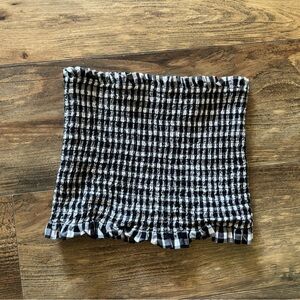 Chic Black and White Checkered Tube Top
